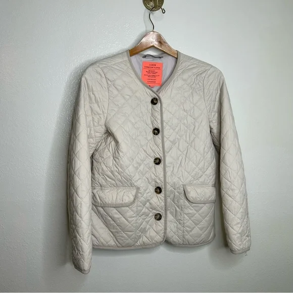 J. Crew Cream Quilted Jacket - Picture 5 of 13